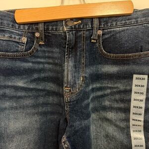 Old Navy Men's Dark Blue Relaxed Jeans 30X30 Straight Built In Flex